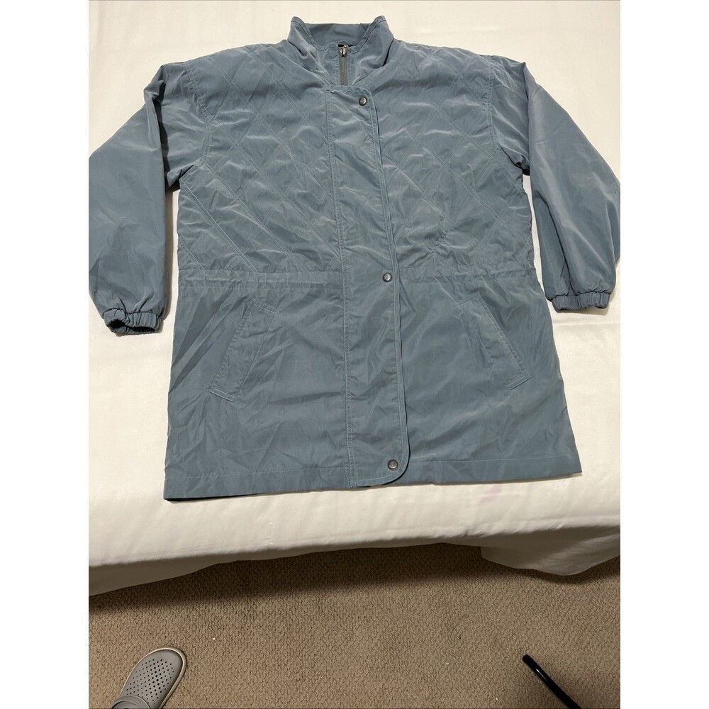 Aeros Anorak Jacket Womens M Green‎ Full Zip Toggle Waist HONG KONG Lightweight